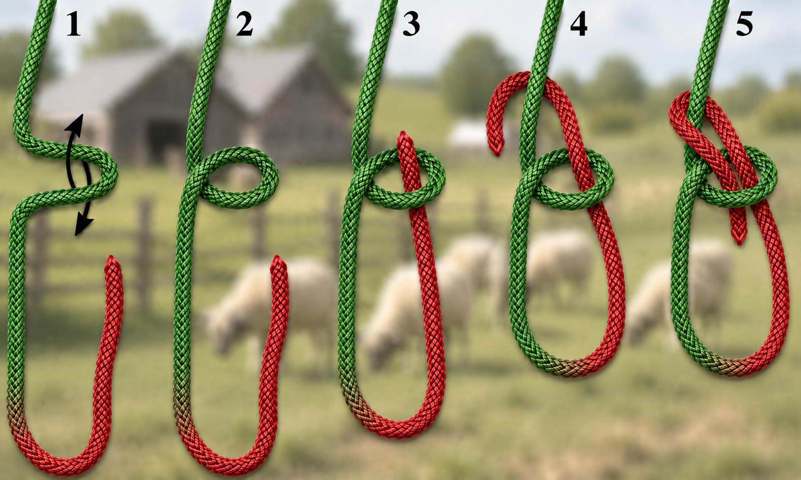 Step-by-step bowline knot guide for tying a non-tightening loop