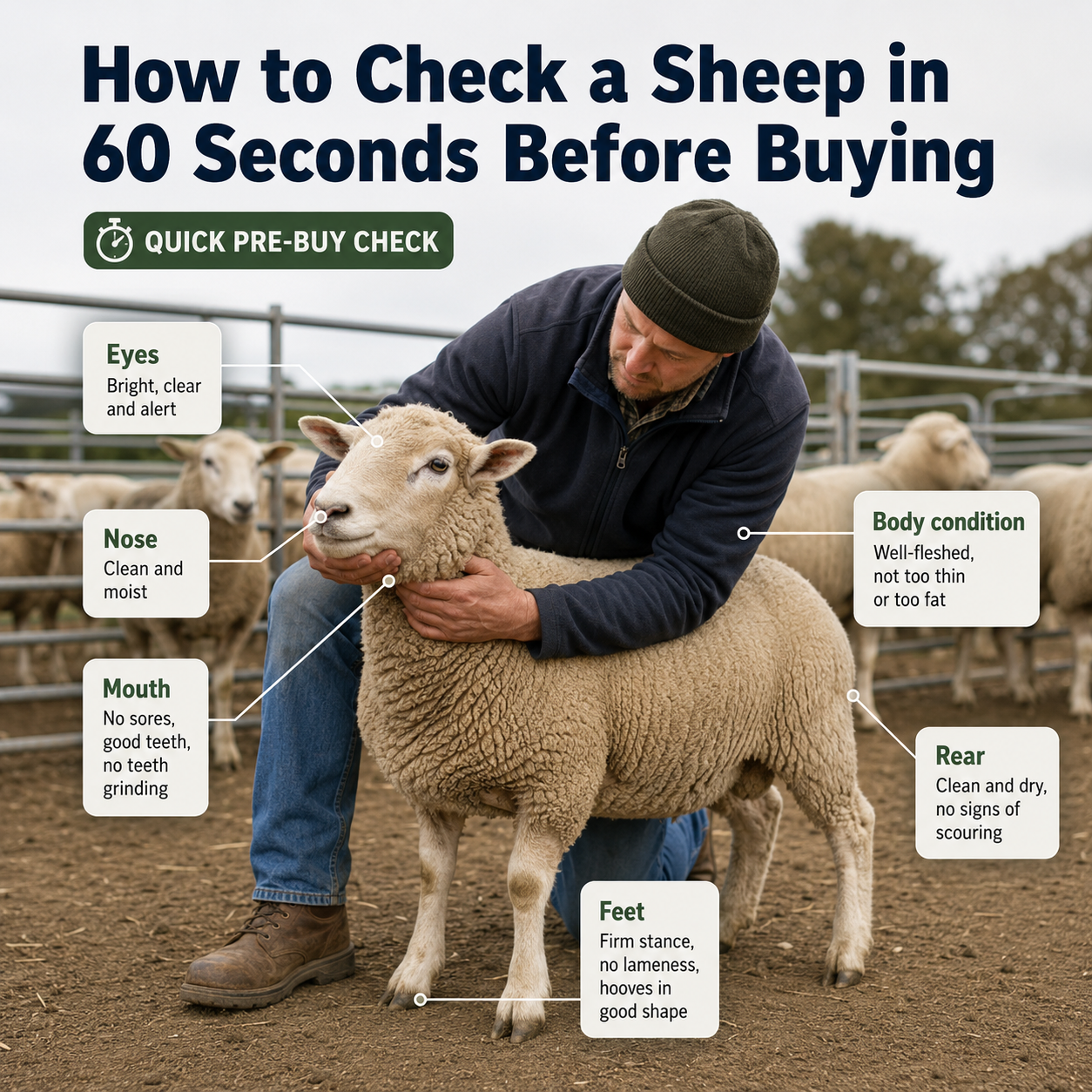 How to Check a Sheep in 60 Seconds Before Buying social graphic