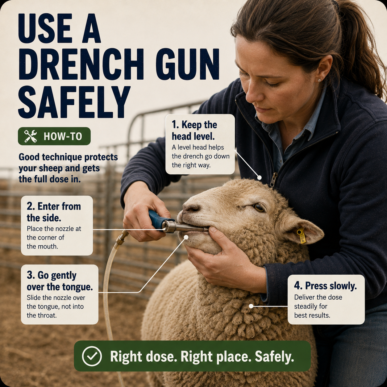How to Put a Drench Gun in the Mouth Without Hurting the Sheep