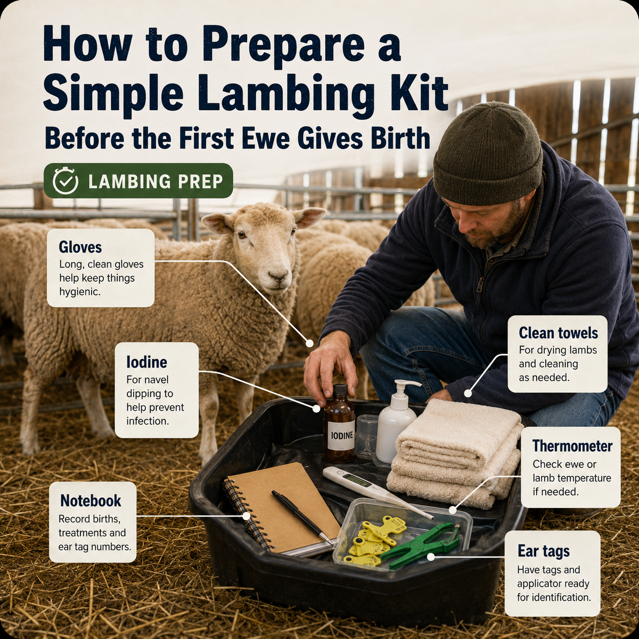 How to Prepare a Simple Lambing Kit Before the First Ewe Gives Birth