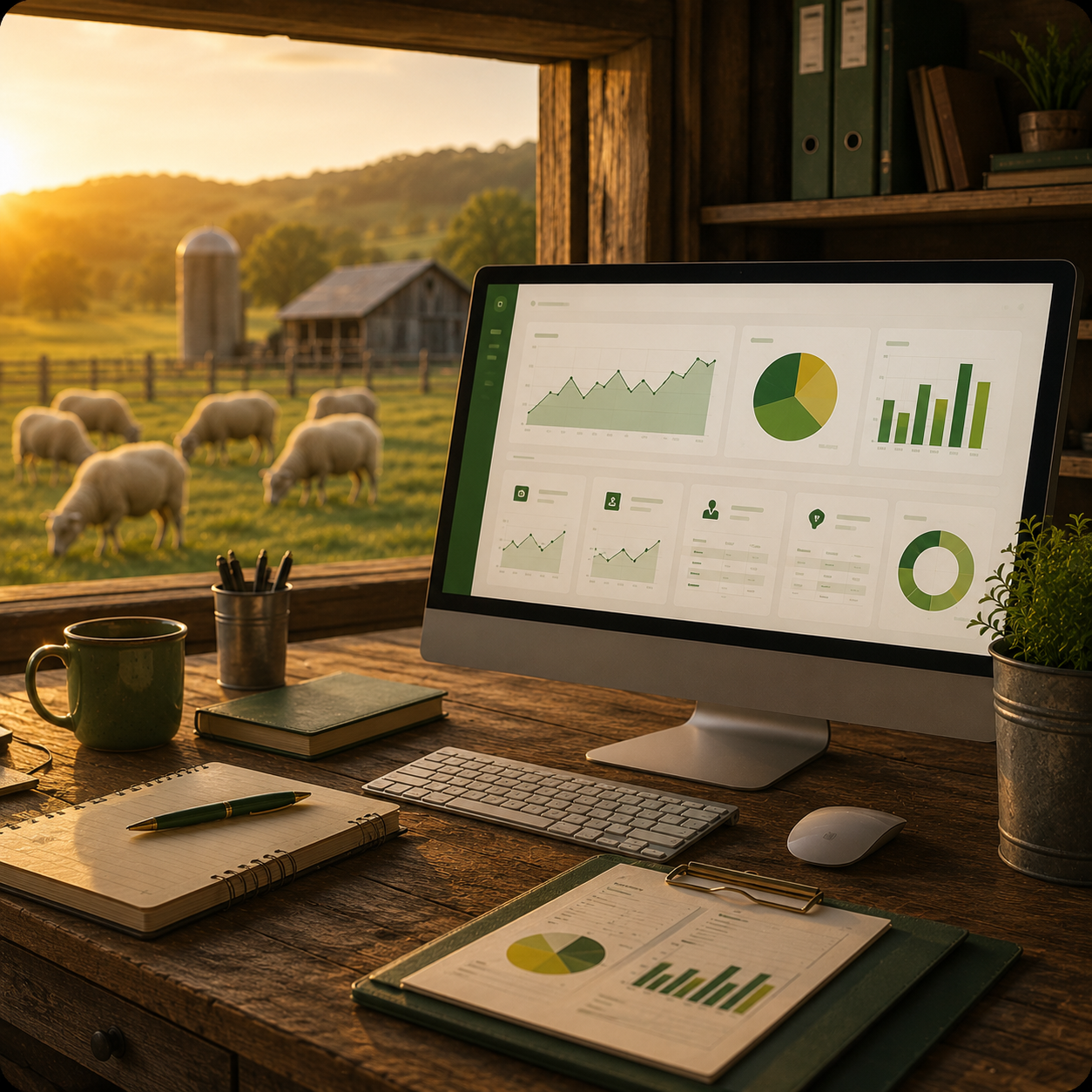 Visual del espacio de trabajo de escritorio en HerdDeck Shepherd